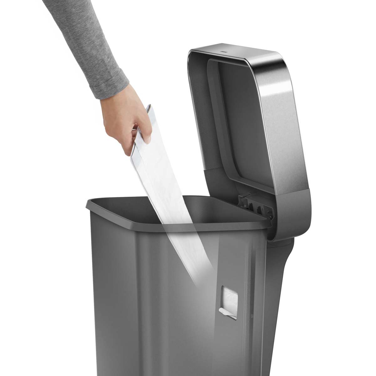 45L Plastic Rectangular Step Can with Liner Pocket (CW1396)