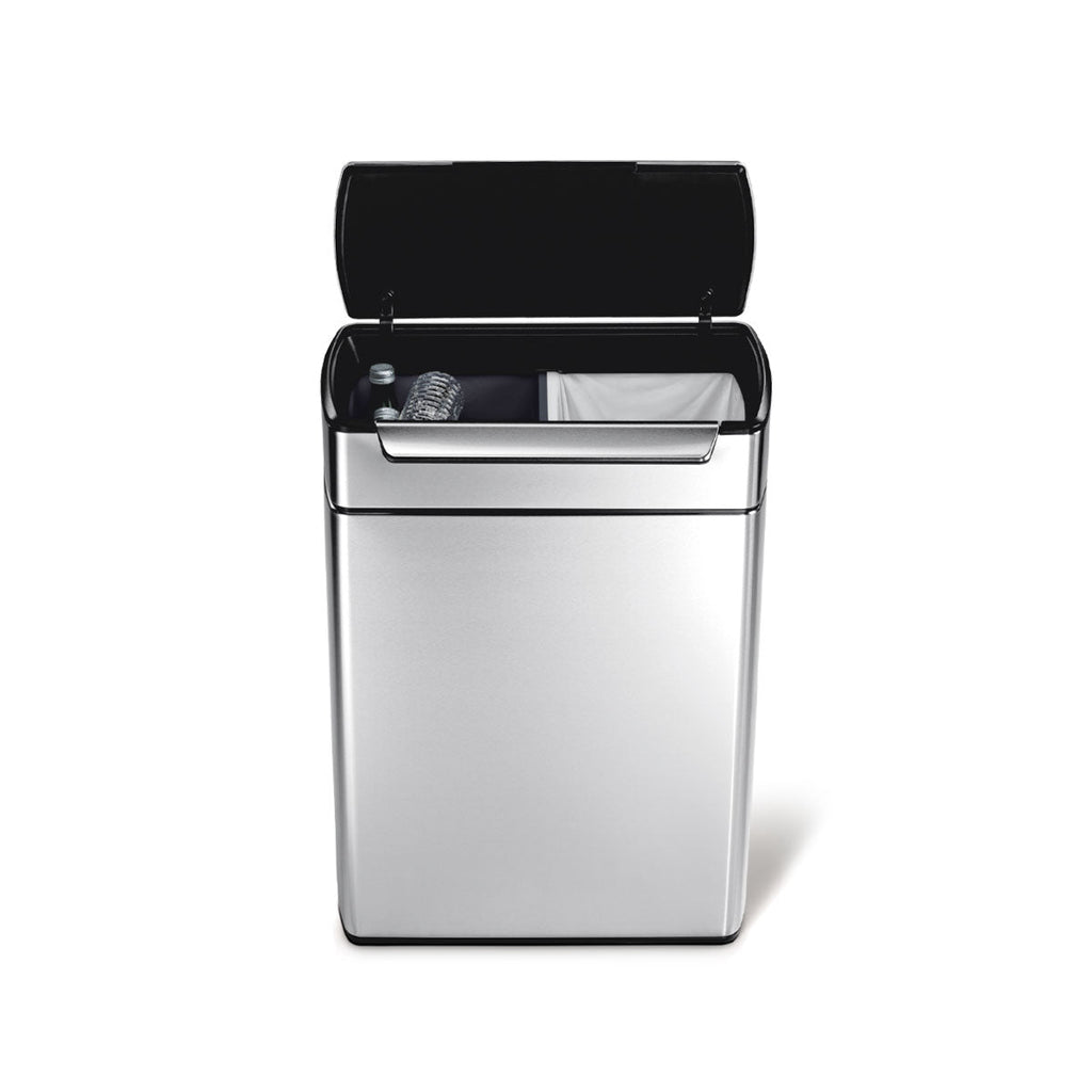 48L Dual Compartment Rectangular Touch-Bar Can