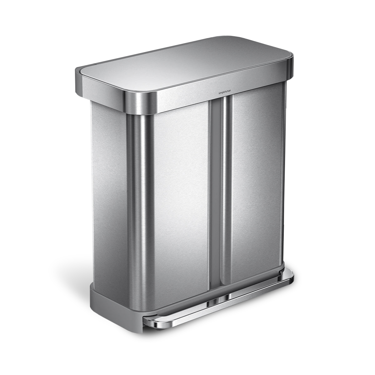 58L Dual Compartment Rectangular Step Can with Liner Pocket (Bundled with Compost Caddy and Liners)