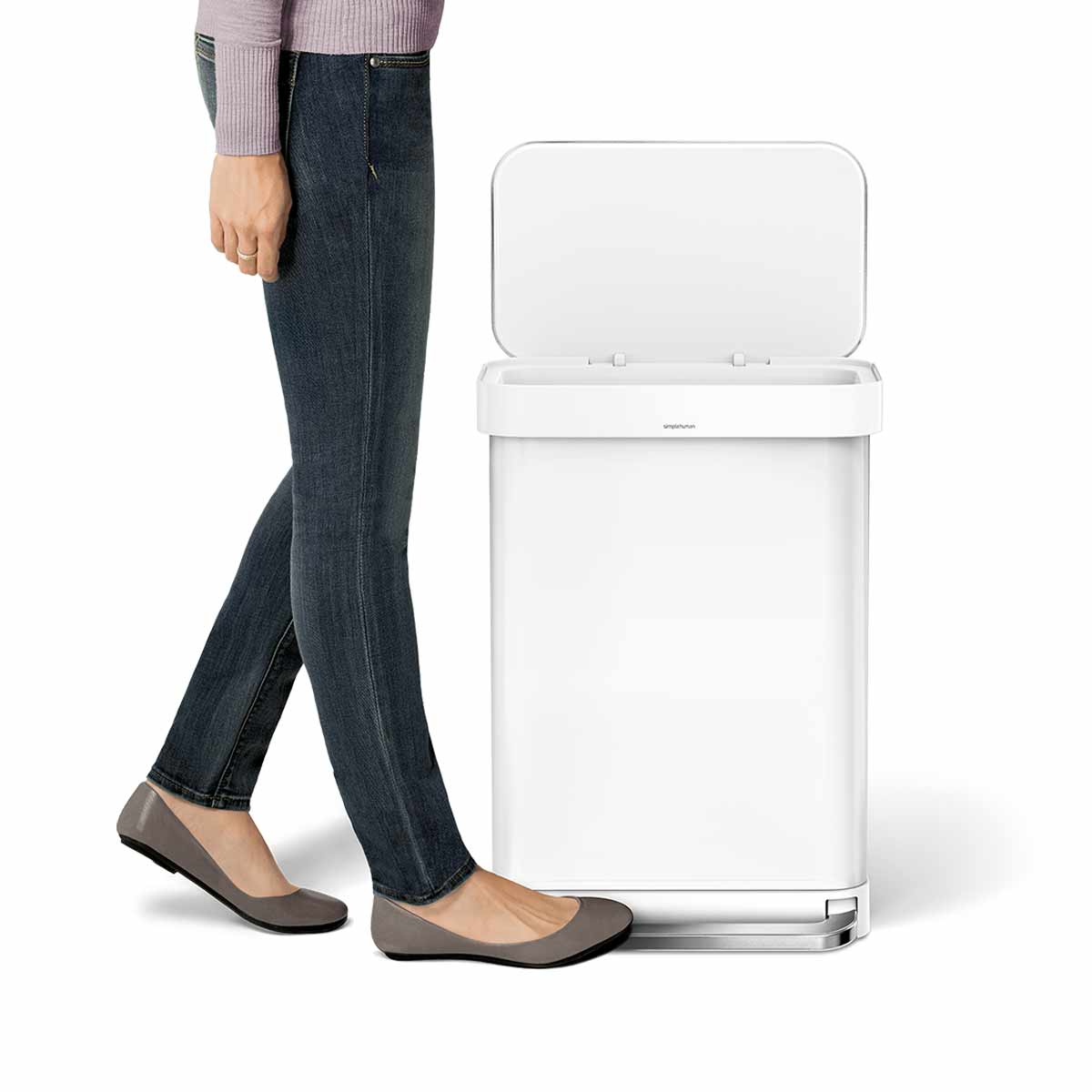 55L Rectangular Step Can with Liner Pocket + Bonus 4.5L Step Can