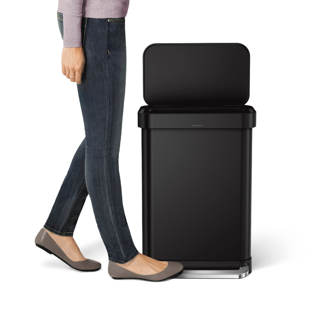 55L Rectangular Step Can with Liner Pocket + Bonus 4.5L Step Can