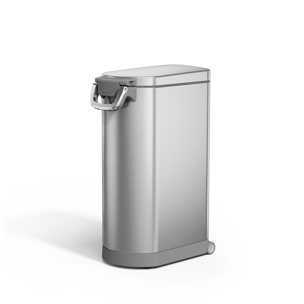 Pet Food Can - Brushed Stainless Steel w/ Grey Trim