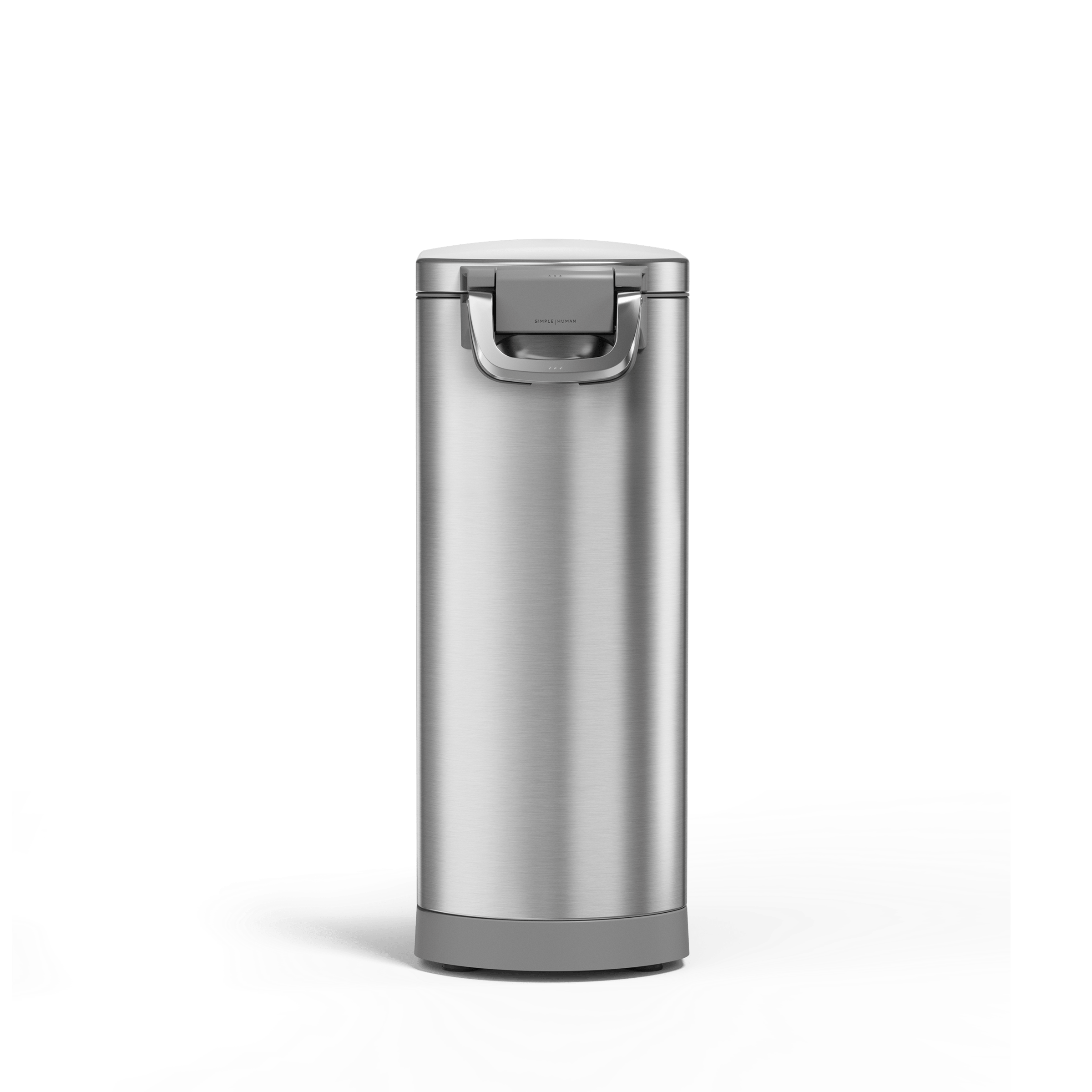 Pet Food Can - Brushed Stainless Steel w/ Grey Trim