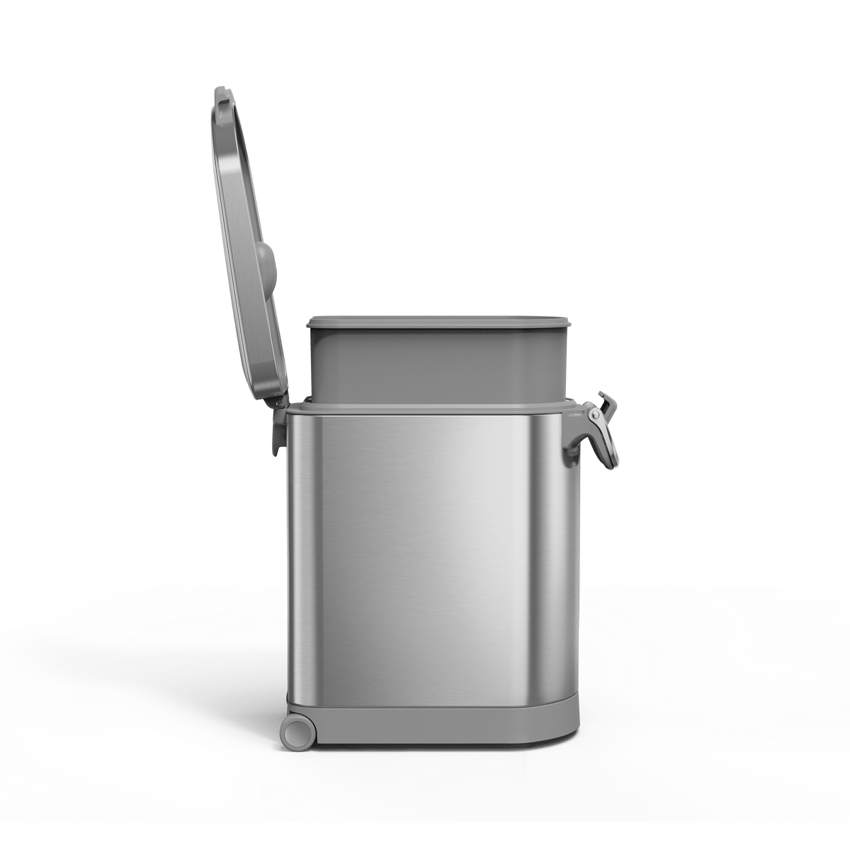 Pet Food Can - Brushed Stainless Steel w/ Grey Trim
