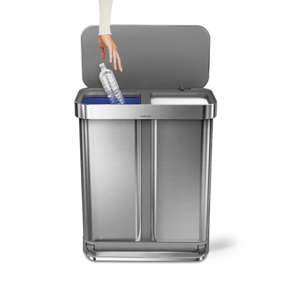 gen1 58L dual compartment rectangular sensor can with voice and motion control