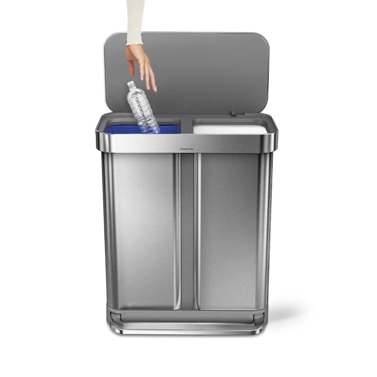 gen1 58L dual compartment rectangular sensor can with voice and motion control