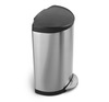 studio 40 litre semi-round step can. brushed stainless steel plastic lid 2