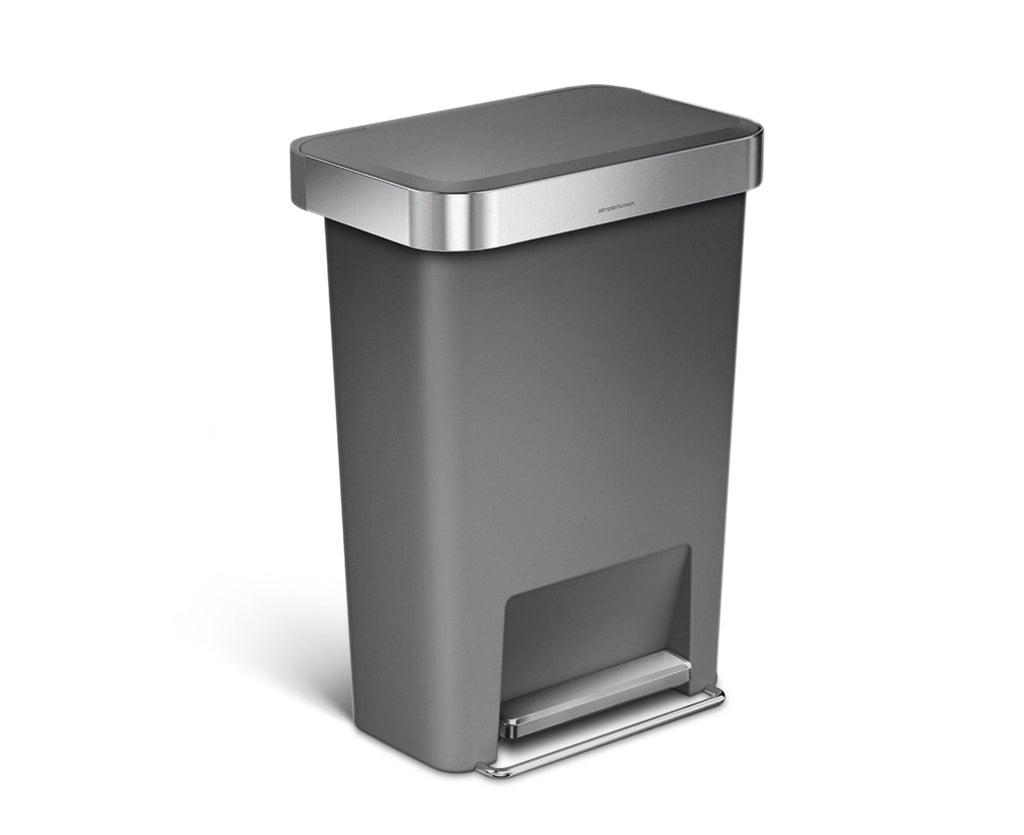 studio 45 litre. rectangular plastic step can with liner pocket