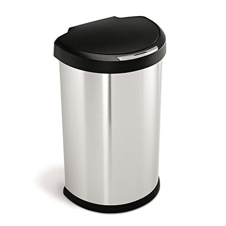 gen1 45L semi-round steel sensor trash can w/ plastic lid